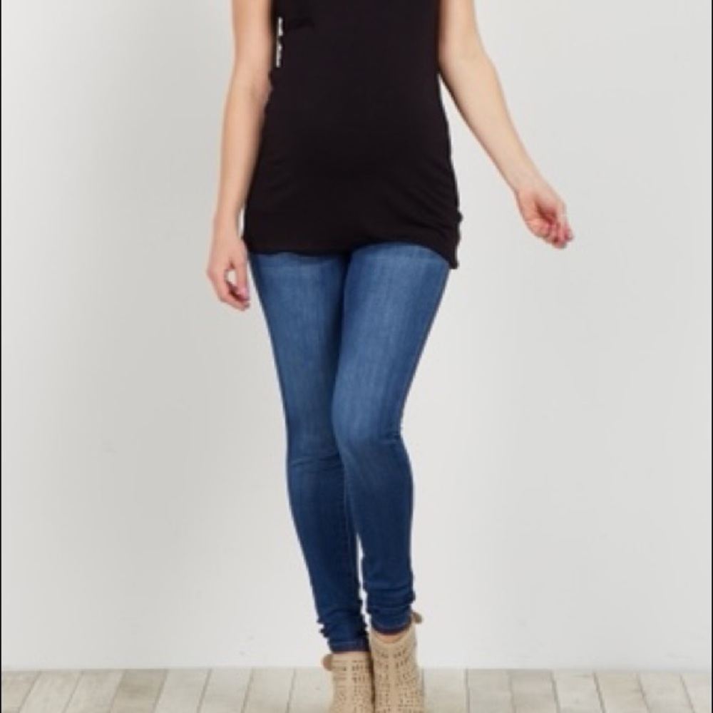 Blue Faded Stretch Skinny Jeans